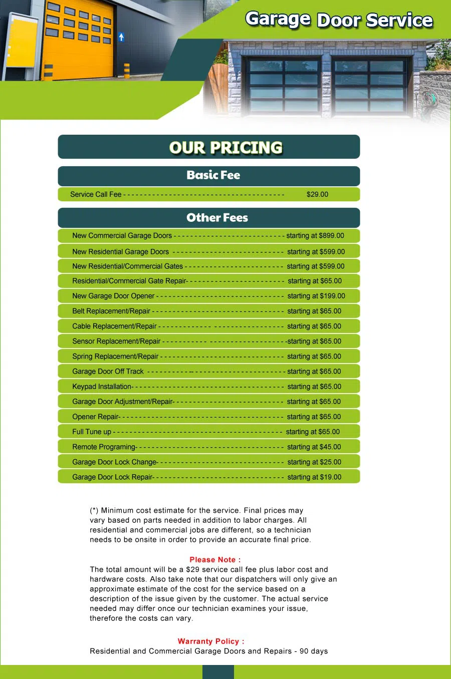 Garage Door 24 Hours Repair Columbus, OH 614-362-1155